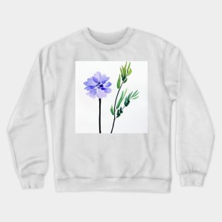 Blue Watercolor Flower Crewneck Sweatshirt